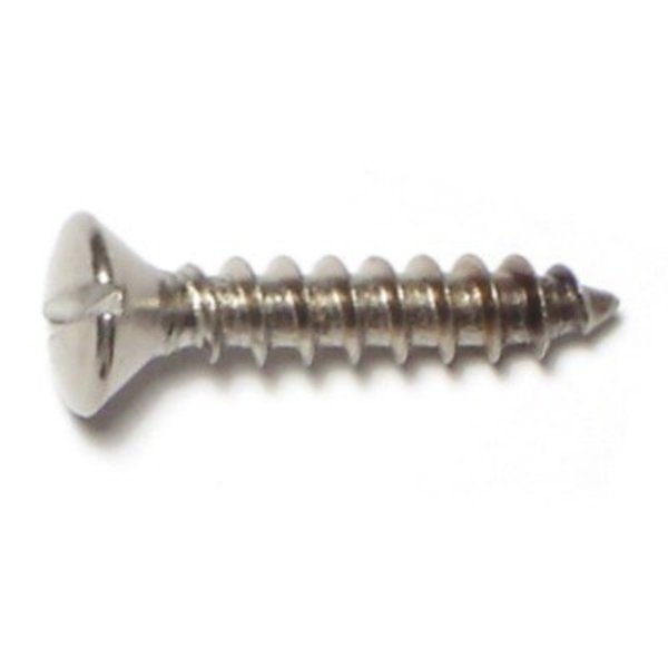 Midwest Fastener Sheet Metal Screw, #10 x 1 in, 18-8 Stainless Steel Oval Head Slotted Drive, 20 PK 62417